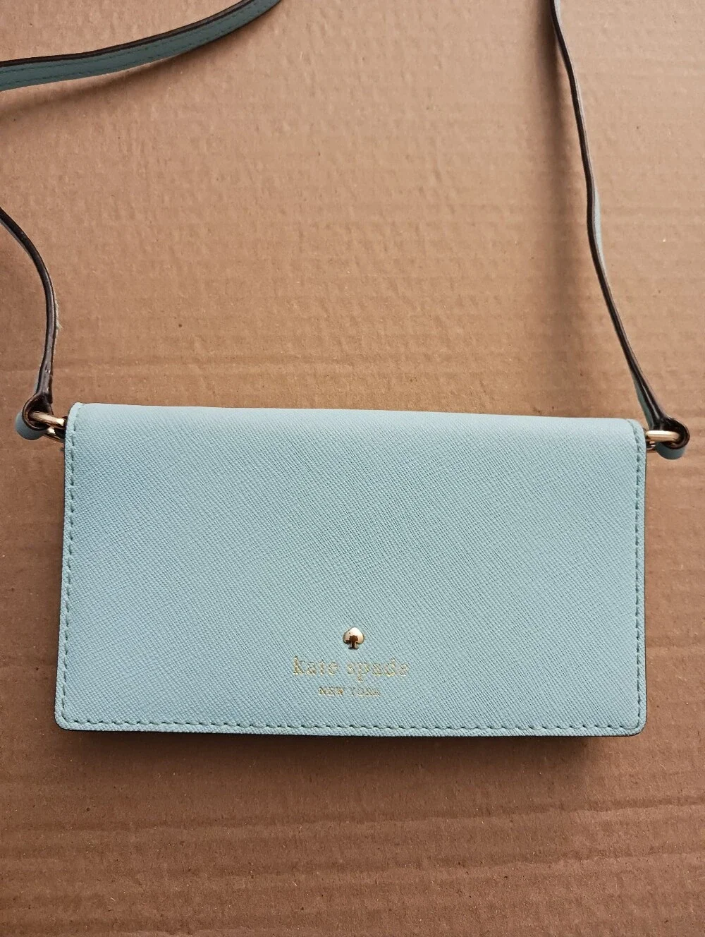 2014 Kate Spade Crossbody Wallet Wristlet IPhone Case Atoll Blue Very Good